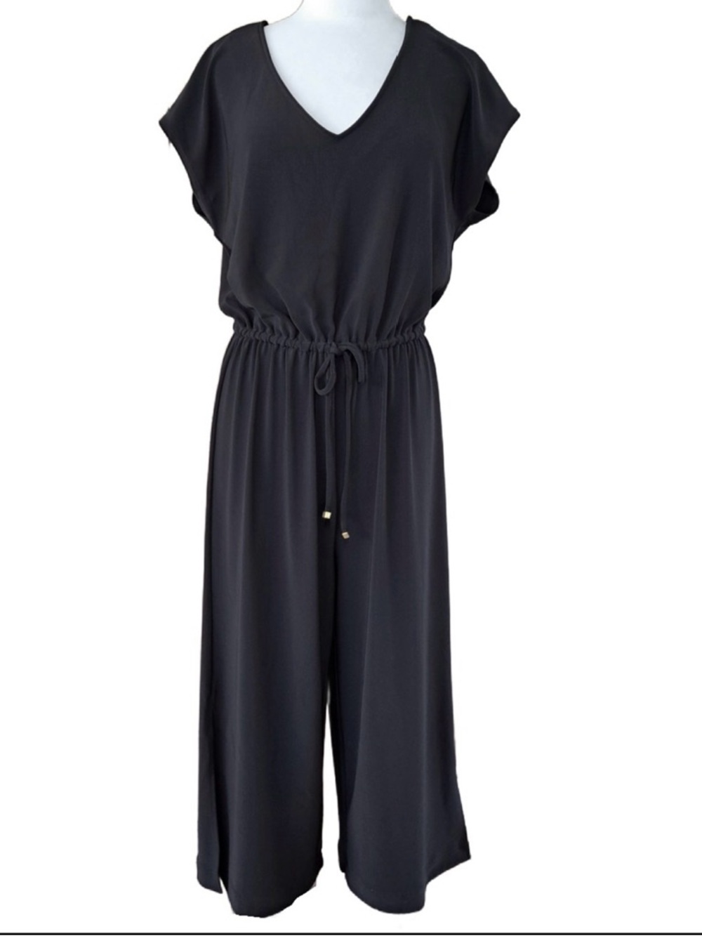 Boston Proper Black V-Neck Travel Jumpsuit - Picture 2 of 14